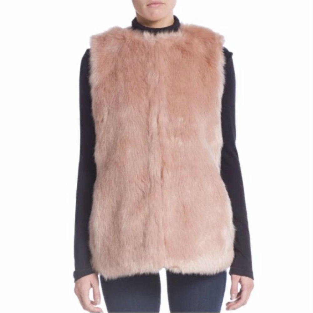 bagatelle Blush Faux Fur Vest - Rose Taupe